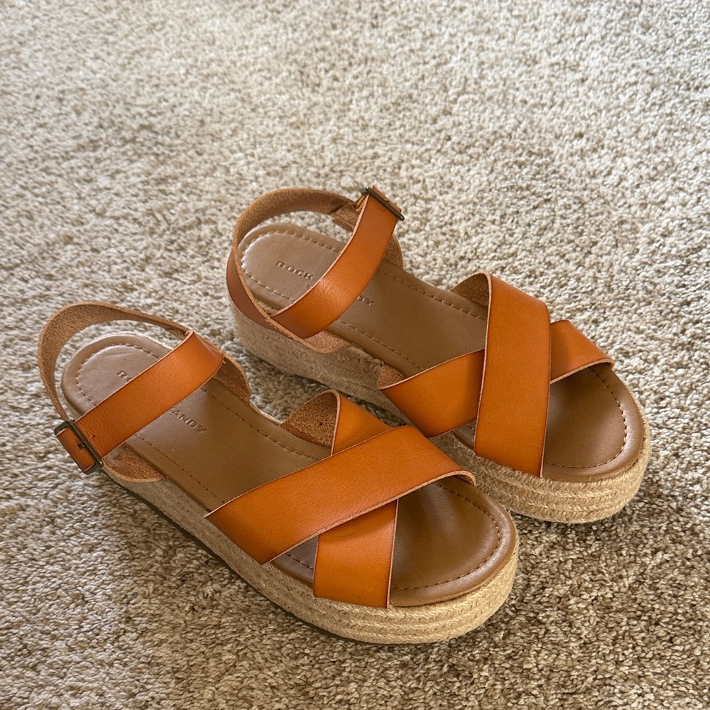 Brown Strappy Platform Sandals